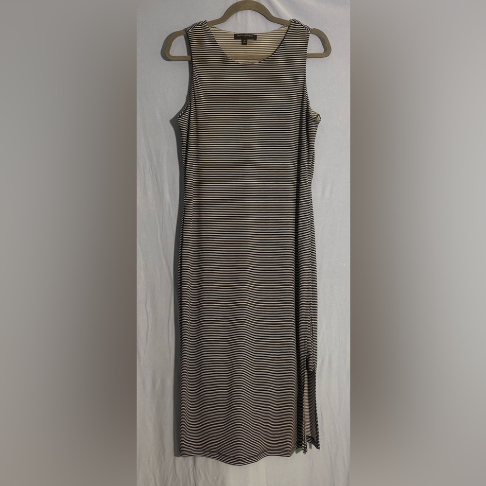Banana Republic Black and White Striped Layered Dress Size Medium